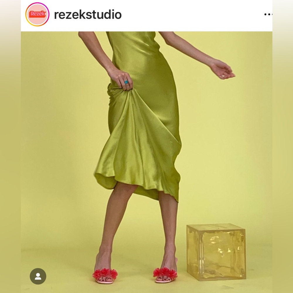 🪩 Rezek Studio - Dandy Slip Dress in Avocado Green - XS - Picture 6 of 10